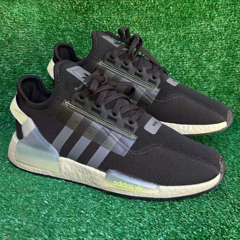 Adidas NMD_V3 Core Black Signal Green Mens Running Shoes GY6166 Size 11.5